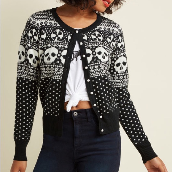 Hell Bunny Sweaters - Hell Bunny skull cardigan